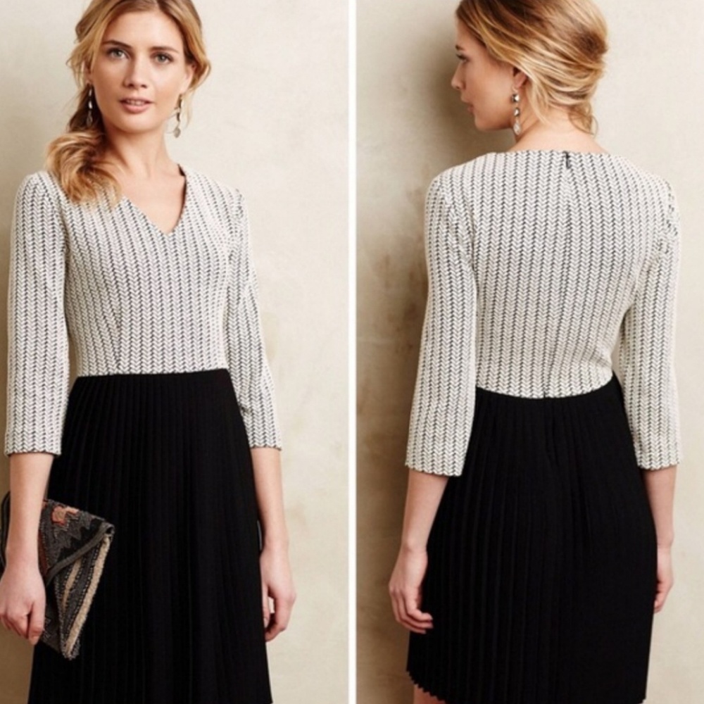Anthro Ganni Accordian Pleat Skirt and Knit Dress
